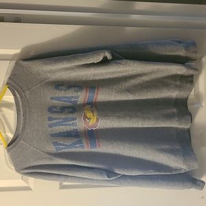 Grey KU College Long sleeve sweat shirt